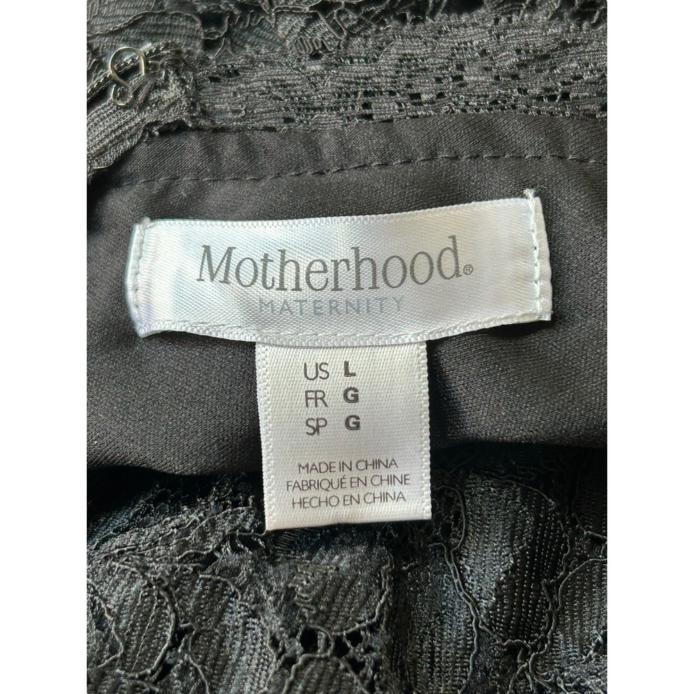 Motherhood Maternity Lace Dress Womens Size Large Black Lined S/S Back Zipper - Picture 3 of 7